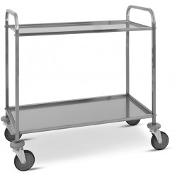 CARRELLO DI SERVIZIO INOX, 2 PIANI CM 87X44X1,5H