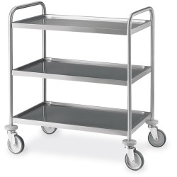 CARRELLO INOX, 3 PIANI STAMPATI CM 80X50